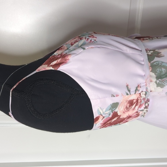 Lulus Elegantly Inclined Lavender Floral Print Wrap Maxi Dress S - Picture 8 of 16